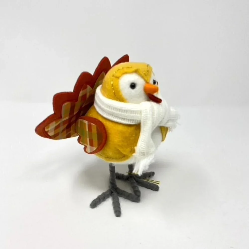 Harvest Featherly Friends Plaid Turkey Bird Coco Decorative Figurine Hyde & EEK